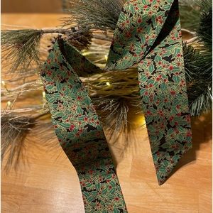 Christmas Handmade Cotton Hair Scarf; Tie Headband; Purse Scarf; Narrow Scarf